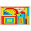 Rainbow geometric nested building blocks, triangular, semi-circular, square, long strip, and various shapes, baby graphic and color recognition early education board toys Item Picture